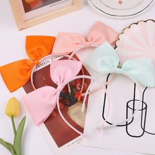 Pure Color Bow Tie Headband Girl Hair Accessories