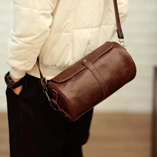Men's retro cylinder bag Shoulder messenger bag Korean men's small shoulder bag Mobile phone bag Bucket bag tp073