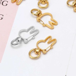 ✿10Pcs Cute Rabbit Keychain Metal Swivel Lobster Clasp Snap Hook Jewelry Findings (1)