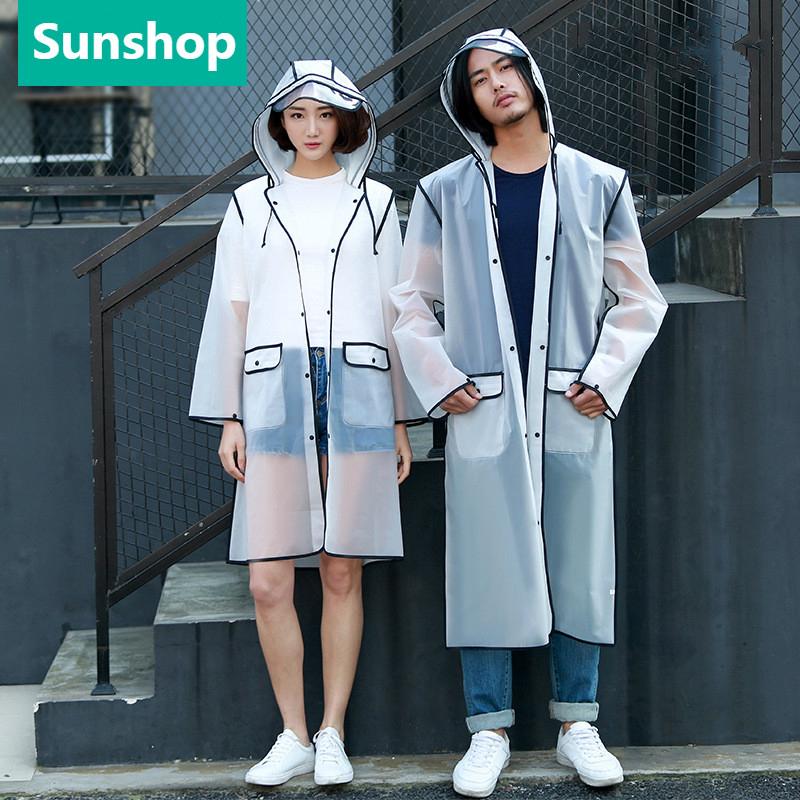 Fashionable adult raincoat outdoor Water Resistant Unisex Outdoor Raincoat Couple poncho Transparent
