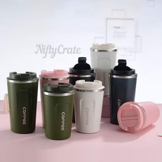 [EVIE] Classy Matte Coffee Cup Mug Flip up cover for Hot and Cold drinks
