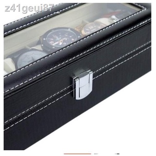 ¤Watch Box 6 Grid Leather Display Jewelry Case Organizer (3)