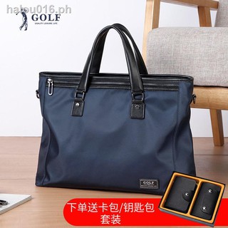 ready stock∈✁✒GOLF men s briefcase business large-capacity men s lightweight document bag 14-inch laptop cloth bag messenger bag