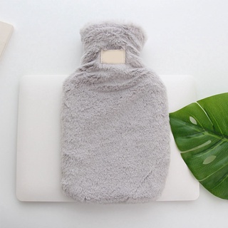 ℗Plush Bottle Hot Water Bag With Cover Water-filled Outdoor Cute Rubber Faux Fur Hand Warmer Winter