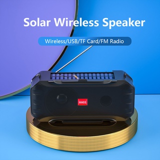 Solar Charge Portable Speaker Wireless Bluetooth-compatible Bass Subwoofer FM Radio TF Card USB Colu