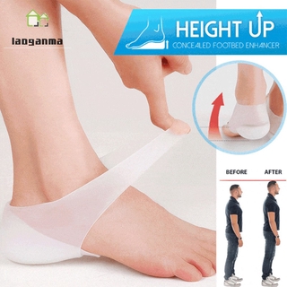 1 Pair Concealed Footbed Enhancers Invisible Height Increase Silicone Insoles Pads