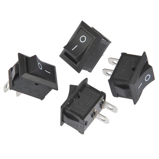 7suk 5Pcs Black Push Button Mini Switch 6A-10A 250V KCD1-101 2Pin Snap-in On/Off Rocker Switch 21*15