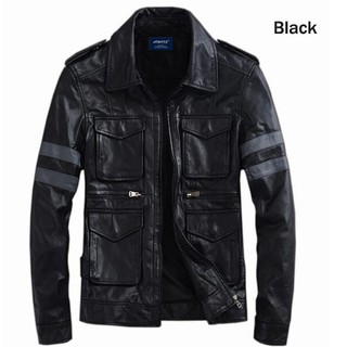 Resident Evil Leon S. Kennedy Casual Biker Leather Jacket Coat