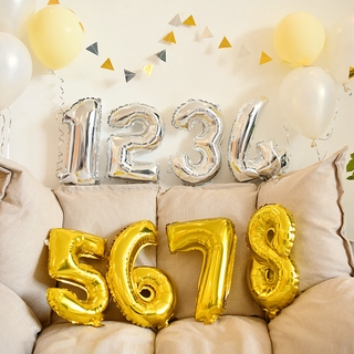 32 inch Gold Silver Number Balloon Birthday Party Decorations Helium Foil Mylar Number Balloons DIY Banner Party Decor