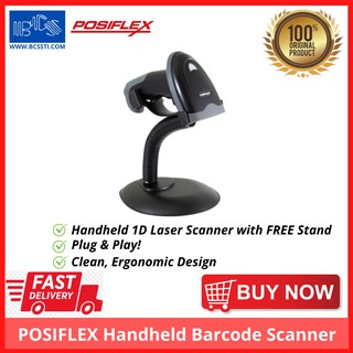 POSIFLEX LS3000 Laser Barcode Scanner with FREE Stand