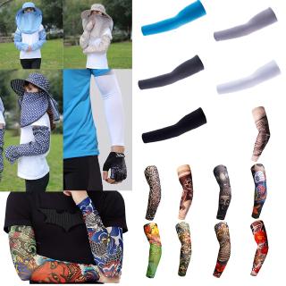 Elastic Fake Temporary Tattoo Sleeve Designs Body Arm Stockings Warmers for Cool Men Women