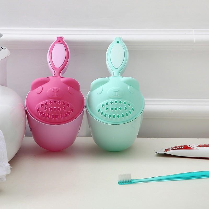Cartoon Baby Shampoo Cup Bathing Shower Spoons kids Washing (4)