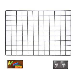 DIY Grid Photo Wall,with Hook, Color Wooden Clip(65 x 45cm,Black) PHTO