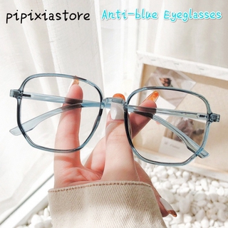 PPX_New Fashion Polygon Anti-Blue Light Glasses Internet Celebrity Same Style Big Frame Plain Glasses for Bare FaceinsThe Trend of the Glasses Frame