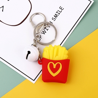 Cute Cartoon Hamburger Fries Avocado Unicorn Personality Keychain Key Bag Pendant Key Chain (5)