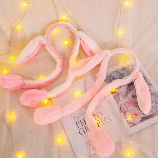 LED Attractive Cuddly Moving Rabbit Ears Cute Balloon Hat Bunny Plush Hat Funny Playtoy Ear Rabbit (5)