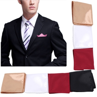 Men's Solid Color Plain Suit Pocket Square Scarf Wedding Handkerchief