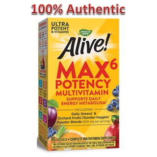 Alive! Max6 With Iron MultiVitamin 90 Veggie Capsules, Nature's Way