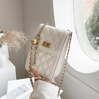 New Women Sling Shoulder Bag Quality Korean Fashion Diamond Adjustable Chain Messenger Bag (3)