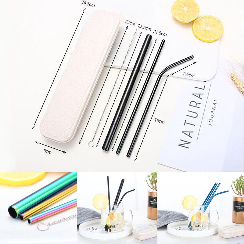 5 pcs drinking straw stainless steel straw