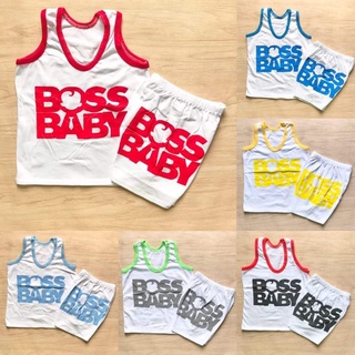 6 Pairs Baby Boss collections Terno Pambahay for Boys Sando Shorts