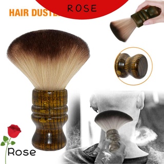 ROSE Soft Neck Duster Brush Salon Barber Accessories Hair Duster Brush Brown Wood Clean Tool Hairdressing Styling Hairbrush