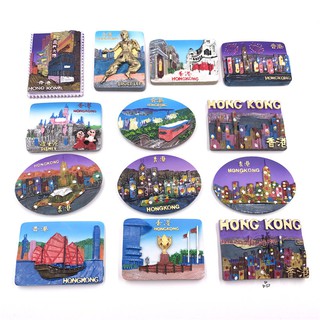 Refrigerator Magnetic Sticker Resin 3D Hong Kong Tourist Travel Souvenirs