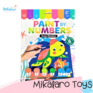Paint By Numbers for Kids Hinkler Ocean Wonders Paint by Numbers Paint and Brush Included 30x21 cm