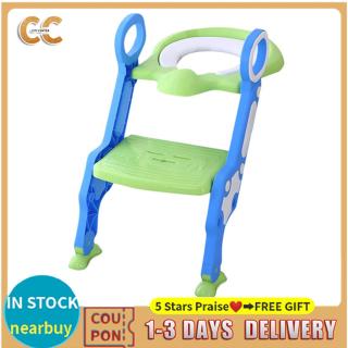 【Ready Stock】Toddler Ladder Toilet Chair Kids Potty Trainer Seat With Step Stool For Children (1)