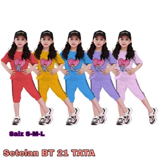 Bt21 TATA T-Shirt Suit For Girls / Boys / Unisex / set BTS/3 Size