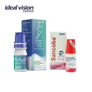 Hydrelo Lubricant Eye Drops and Sancoba Tired Eyes Relief Ophthalmic Solution Bundle