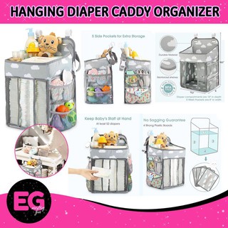 Hanging Diaper Caddy Organizer - Diaper Stacker for Changing Table, Crib, Playard