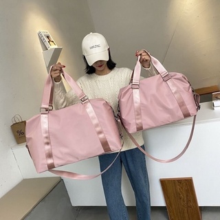 Female Pink Weekend Bag Gym Travel Handbag Duffle Bag Cabin Nylon Overnight Shoulder Large Tote Bag