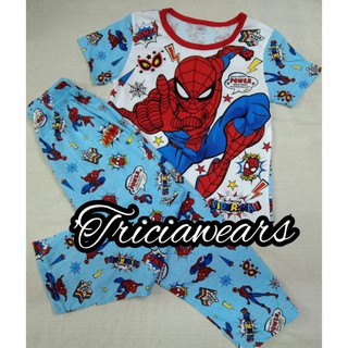 Spiderman Character Terno (SHIRT+pajama) For Kids Cotton Spandex
