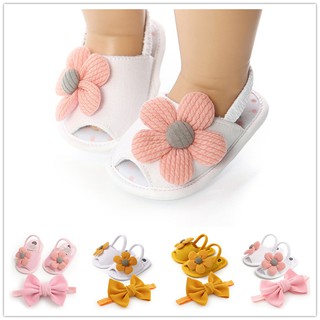 MYBABY Baby Girls Flower Sandals Breathable Anti-Slip Shoes Toddler Soft Soled Sunflower First Walkers Shoes