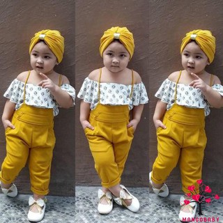 P8B-Kids Baby Girls Clothes Floral 3PCS Outfit Set