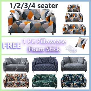 Sofa Cover Removable Slipcover Stretch Sofa Protector 35''-118'' 1 2 3 4 Seater L Shape Sofa Cover Cushion Cover Pillowcase