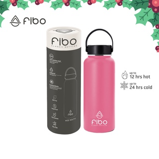 Fibo Classic Bottles 32oz Wide Mouth Insulated Stainless Steel Water Bottle Rose Pink 946ml