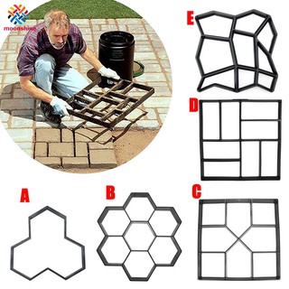 Garden DIY Plastic Path Maker Pavement Model Concrete Stepping Stone Cement Mould Brick (1)
