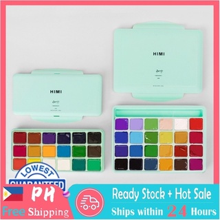 【Ready Stock】Miya Gouache Paint Set, 18 Colors x 30ml Unique Jelly Cup Design, Portable Case