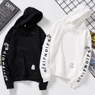 RIPNDIP Couple Clothes Lovers Women Men Long Sleever Letter Hoodies Coat Pullover Sweater Jackets