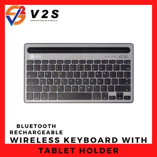 V2S BK2000 Universal Bluetooth Keyboard iPad Tablet Wireless Keyboard with Holder