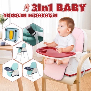 3in1 Convertible Baby Seat Kids High Chair Kids Table Chair Adjustable Height Dinner Table Childrens (9)