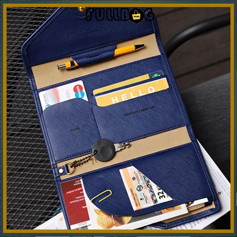 PU Passport Cover Travel Multifunction 7 Fold Wallet Leather (1)