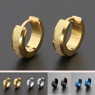 Punk Mens Women Charm Crystal Gold Ear Hoop Stud Earrings Jewelry Gift Fashion