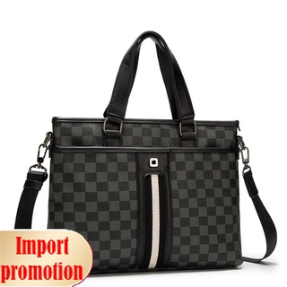 ◎❈❐New fashion trend plaid shoulder bag men messenger s handbag briefcase business document