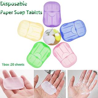 20pcs Disposable Paper Soap Tablets with Storage Box Portable Mini Scented Slice Sheets Foaming Paper Soap Flakes hand washing clean for Toilet / Bath / Travel / Camping / Hiking