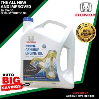 ☫●▧Honda Semi-Synthetic Engine Oil SN 5W-30 (4 Liters) With Honda Oil Filter and Drain Plug washer (8)