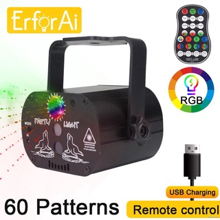 Laser Light Mini RGB Disco Light Laser Stage Projector Rechargeable DJ LED USB Voice Control Red Blu