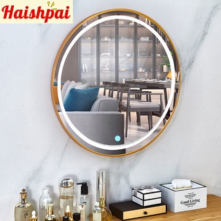【Ready Stock】⊕✴Led mirror vanity mirror bathroom mirror Hanging on the Wall Nordic Round Led Makeup